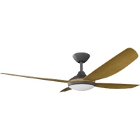 Calibo Vanga 52" DC Smart Ceiling Fan with LED Light and Remote Control Black/Teak