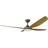 Calibo Vanga 56" DC Smart Ceiling Fan with LED Light and Remote Control Black/Teak