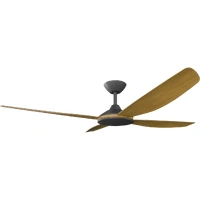 Calibo Vanga 56" DC Ceiling Fan Black with Teak Blades