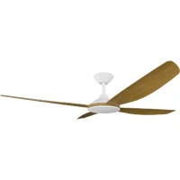 Calibo Vanga 56" DC Ceiling Fan White with Teak Blades