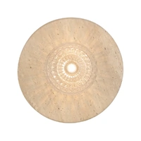 Telbix Varon Wall Light Beige Travertine with Clear Prism Glass