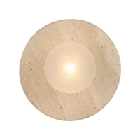 Telbix Varon Wall Light Beige Travertine with Frost Tear Glass