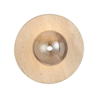 Telbix Varon Wall Light Beige Travertine with Smoke Glass
