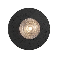 Telbix Varon Wall Light Black Travertine with Clear Prism Glass