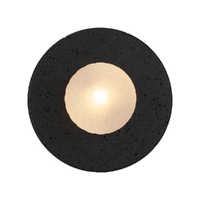 Telbix Varon Wall Light Black Travertine with Frost Tear Glass