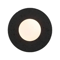 Telbix Varon Wall Light Black Travertine with Opal Matt Glass