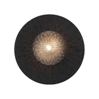 Telbix Varon Wall Light Black Travertine with Smoke Tear Glass