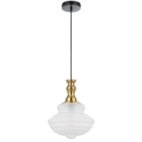 Telbix Verdun 26cm Pendant Light Antique Gold Frost Glass