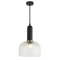 CLA Vintaj Clear Ribbed Glass Dome Pendant Light