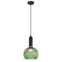 CLA Vintaj Green Ribbed Glass Wine Glass Pendant Light