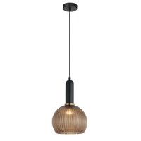 CLA Vintaj Amber Ribbed Glass Wine Glass Pendant Light