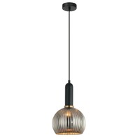 CLA Vintaj Chrome Ribbed Glass Wine Glass Pendant Light