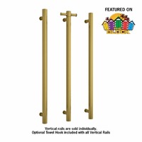 Thermorail VS900HBG Straight Round Vertical Single Gold Heated Towel Rail