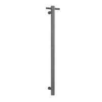 Thermorail VS900HBGM Brushed Gun Metal Straight Round Vertical Single Heated Towel Rail