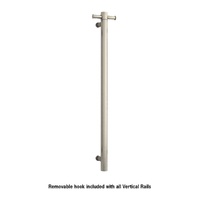 Thermorail VS900HBN Brushed Nickel Straight Round Vertical Single Heated Towel Rail
