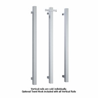 Thermorail VS900SH Straight Square Vertical Single Heated Towel Rail
