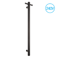 Thermorail VSH900HB Matt Black Round 240V Vertical Hetaed Towel Rail