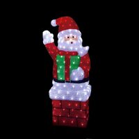 Acrylic Large Standing Santa with Gift Box