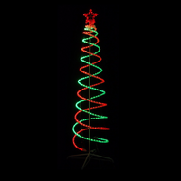 Double Spiral Tree Green/Red 2.1m LED