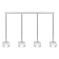 Telbix Zaha 4 Light Bar Pendant Chrome and Crystal
