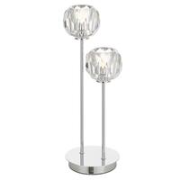 Telbix Zaha 2 Light Table Lamp Chrome and Crystal