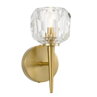 Telbix Zaha 1 Light Wall Light Antique Gold and Crystal